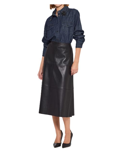 Camicia denim con ricamo P.a.r.o.s.h. | D381316RCANDORE813 FANTASIA NERO